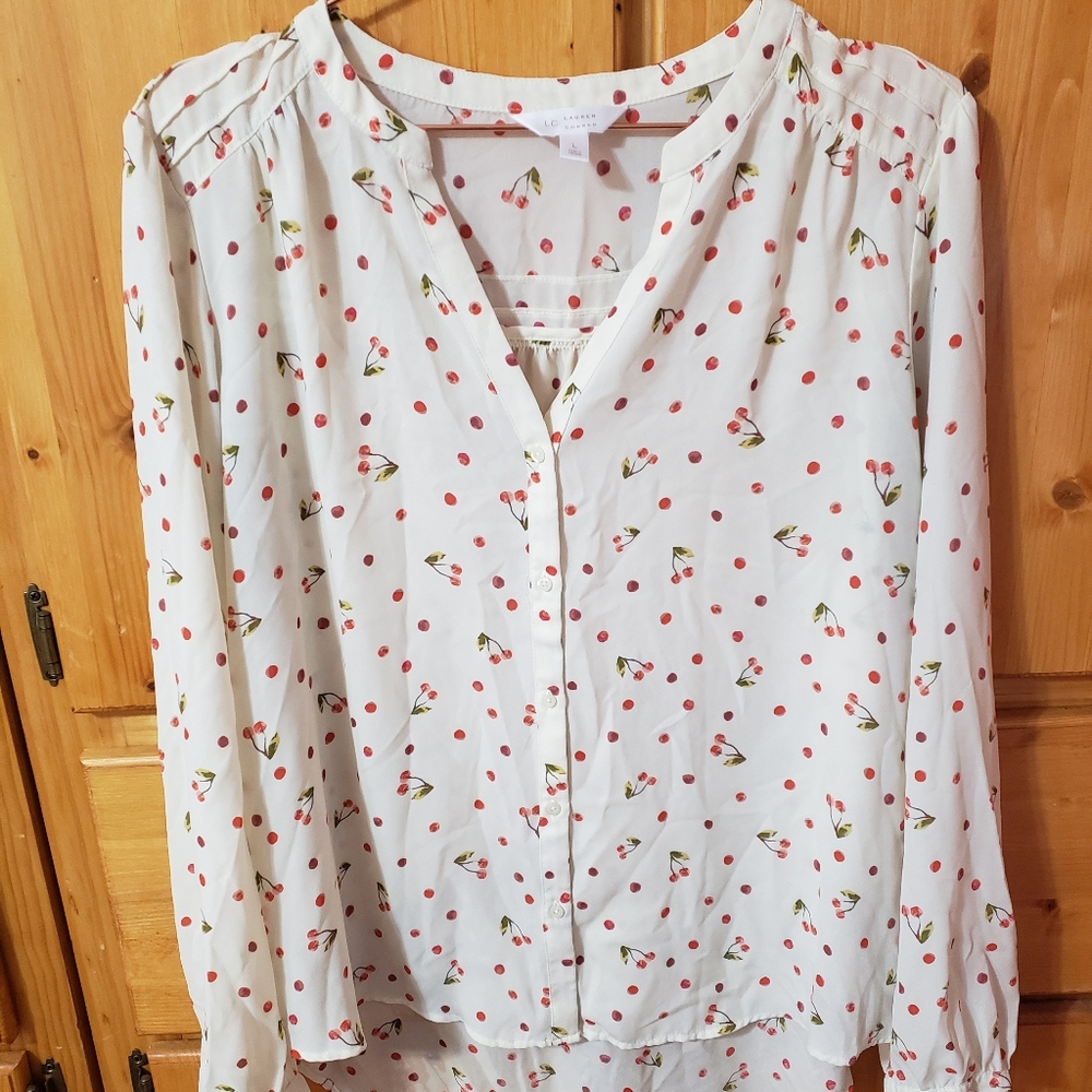 LC Lauren Conrad Cherry Blouse